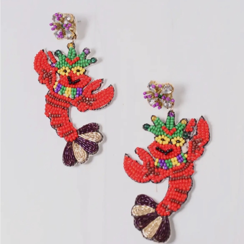 Mardi Gras Crawfish Earrings Caroline Hill